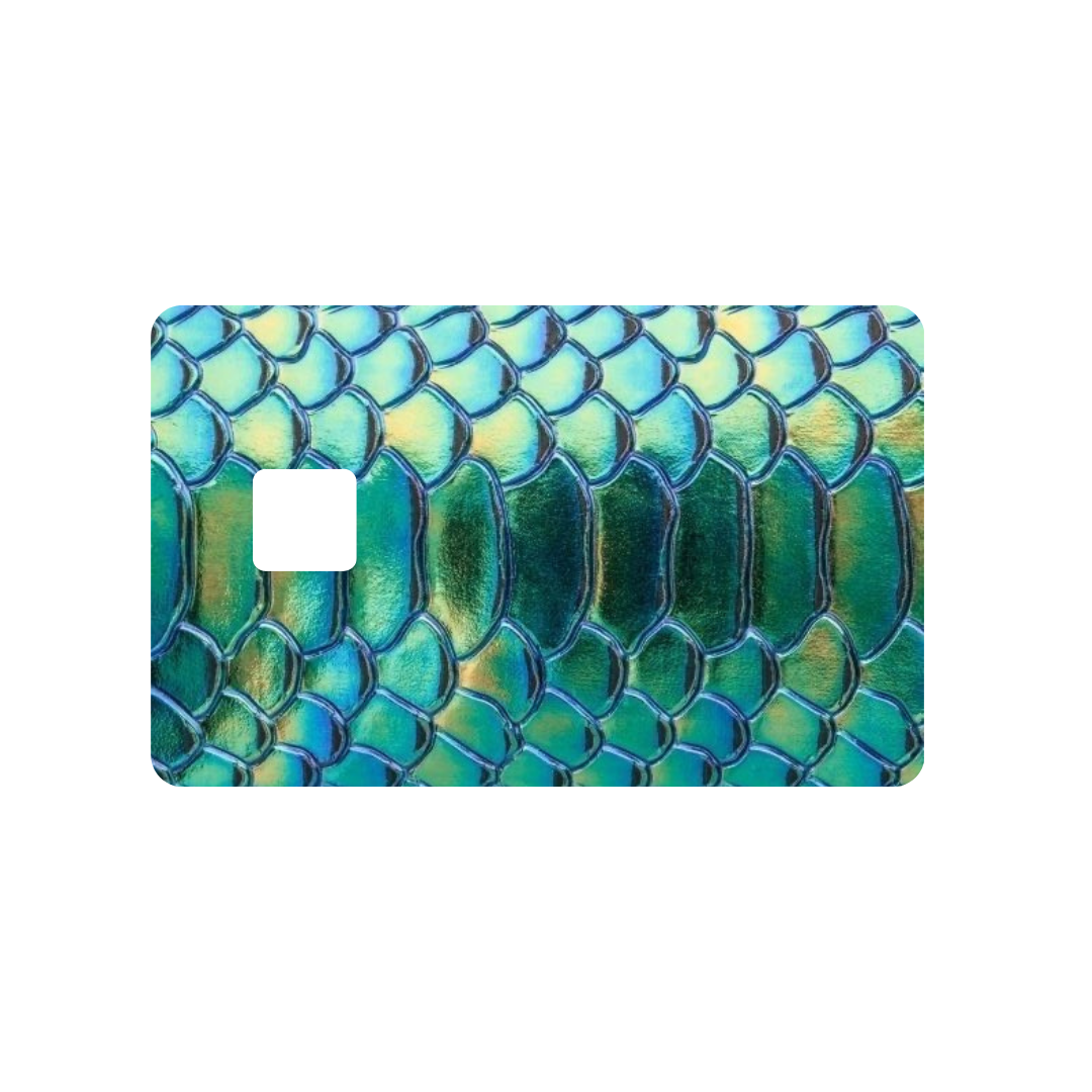 Metallic Aqua Snakeskin