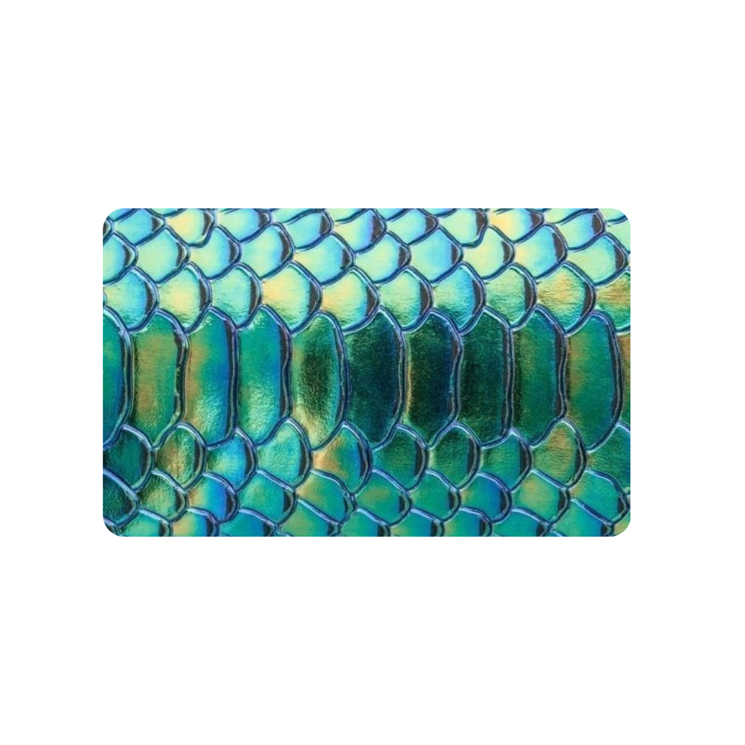Metallic Aqua Snakeskin
